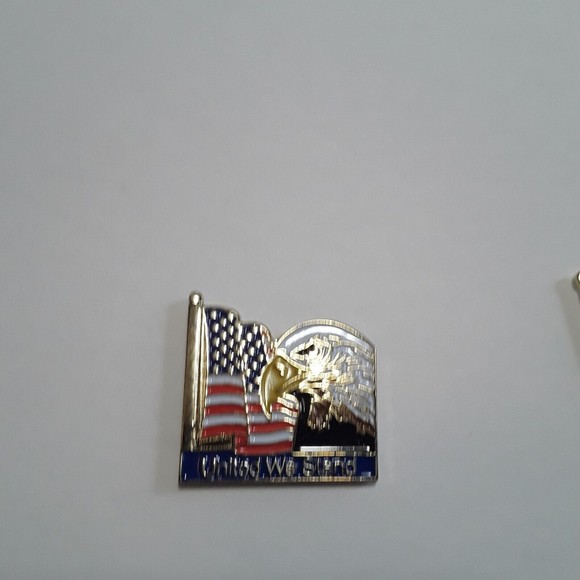 3 Patriotic Lapel/Hat Pins US Flag, Flag/Eagle United we Stand, 9/11 Ribbon - Picture 6 of 10
